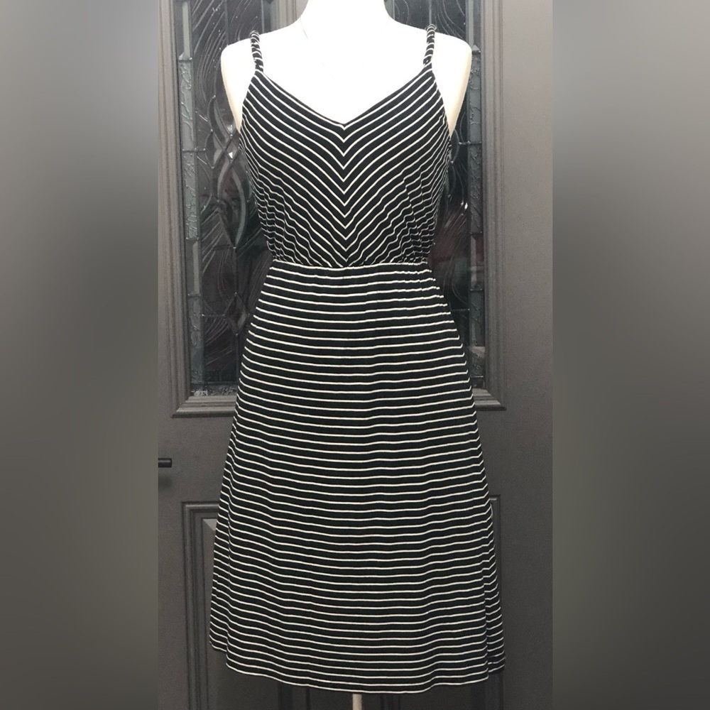 Ann Taylor LOFT Womens Striped Elastic High Waist Lined Sundress - Picture 2 of 8